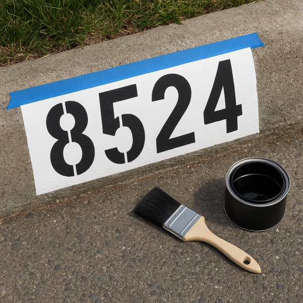 Paint House Numbers on the Curb